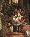 A Vase of Flowers on a Console 